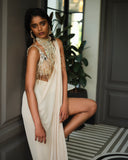 The Champagne Flute Pre-drape Saree Set
