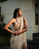 The Champagne Flute Pre-drape Saree Set