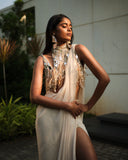 The Champagne Flute Pre-drape Saree Set