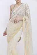 Shaded Creme - Biscuit Gold Saree