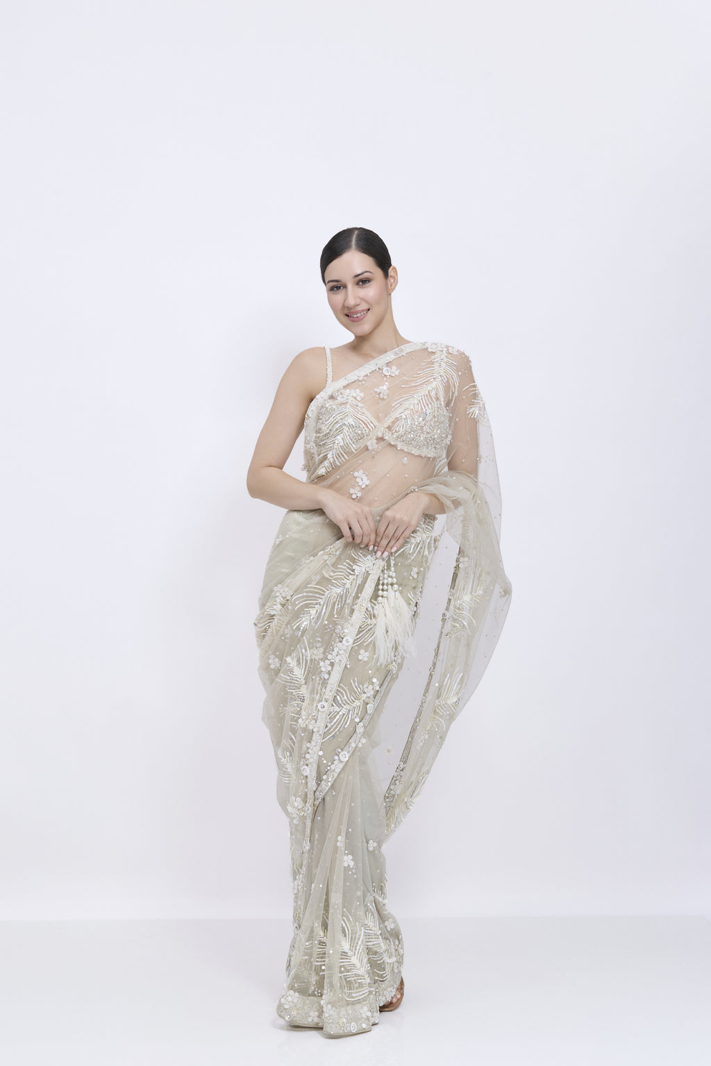 Shades Of Ash Grey Saree