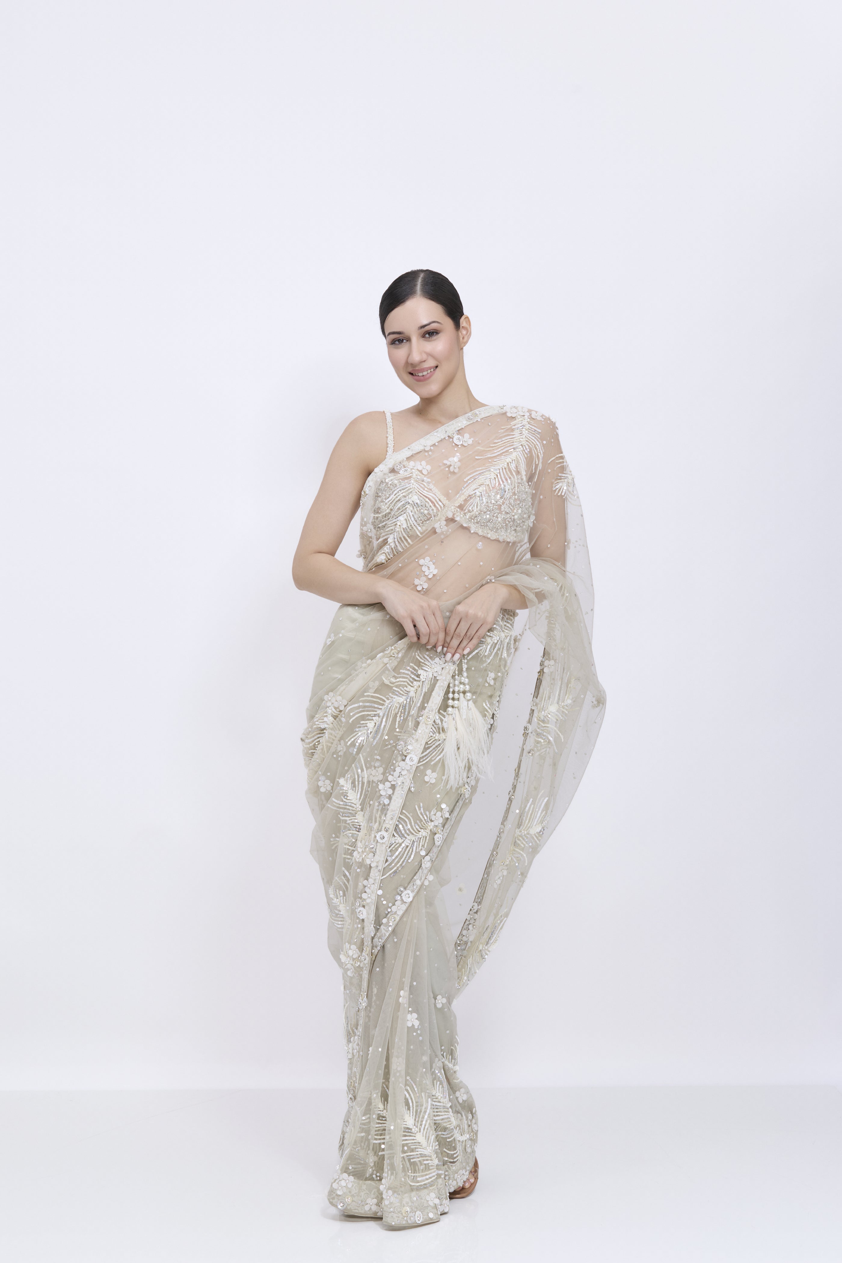 Shades Of Ash Grey Saree