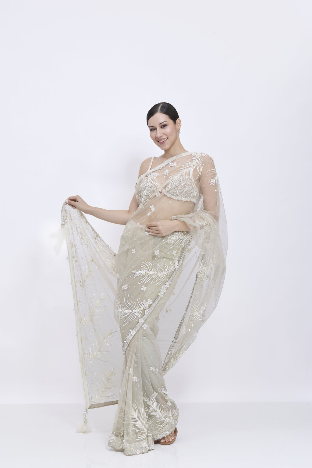 Shades Of Ash Grey Saree