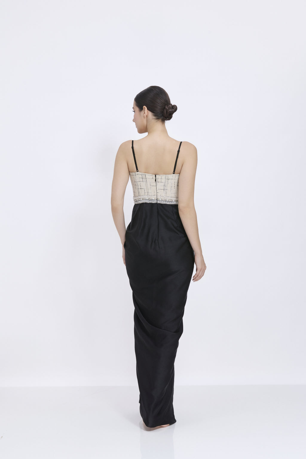 Ivory-Black Gown
