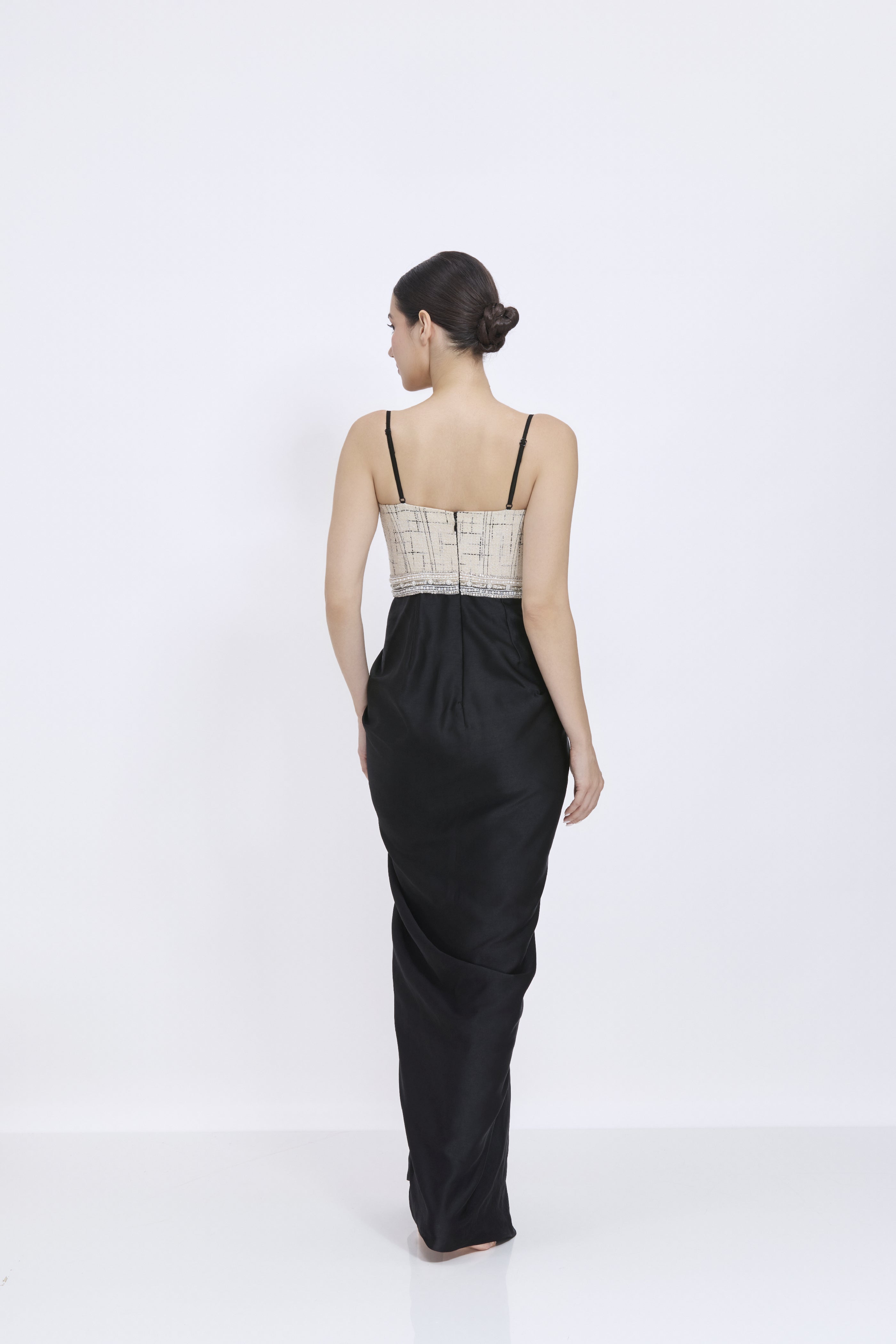 Ivory-Black Gown