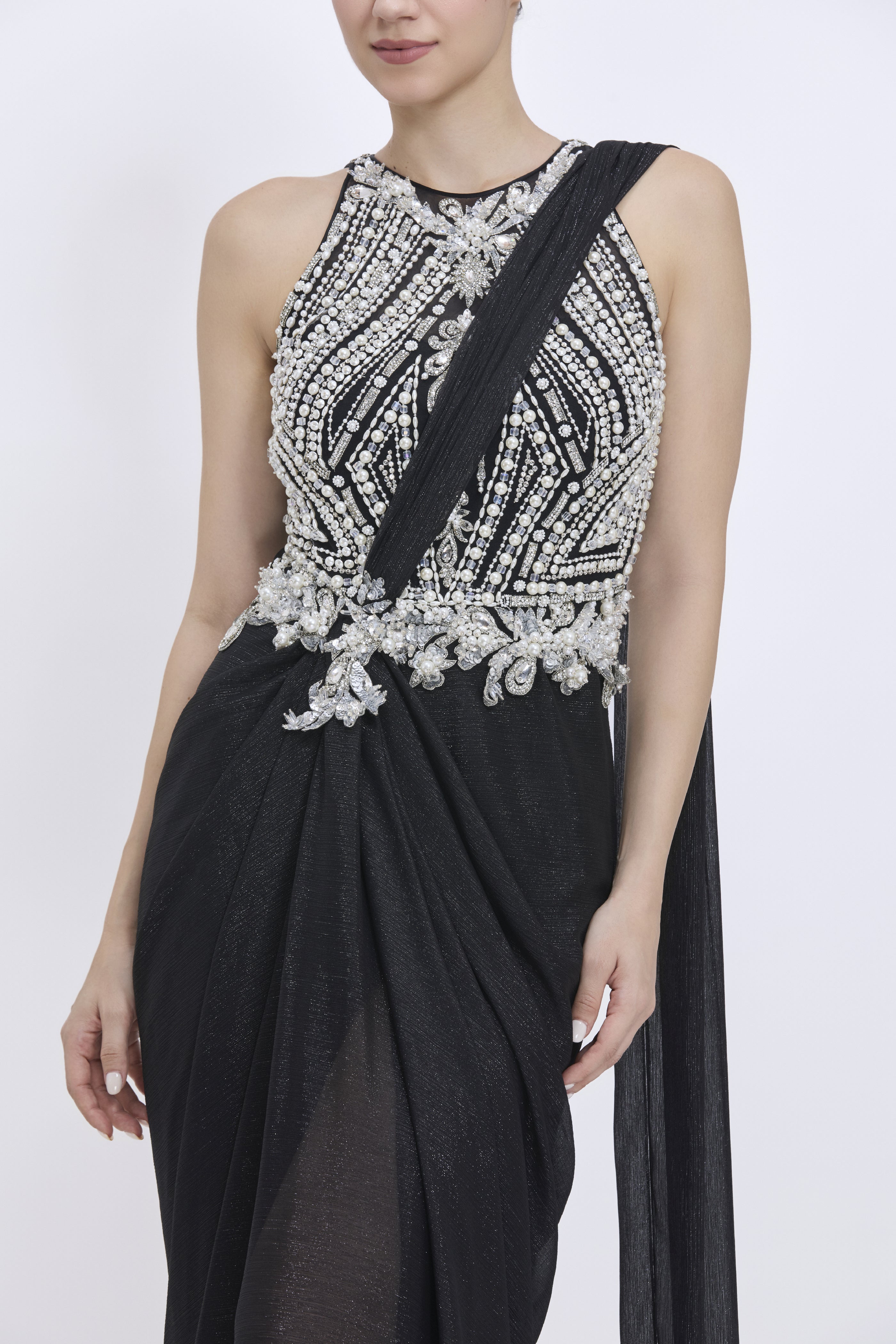 Black Sari Gown