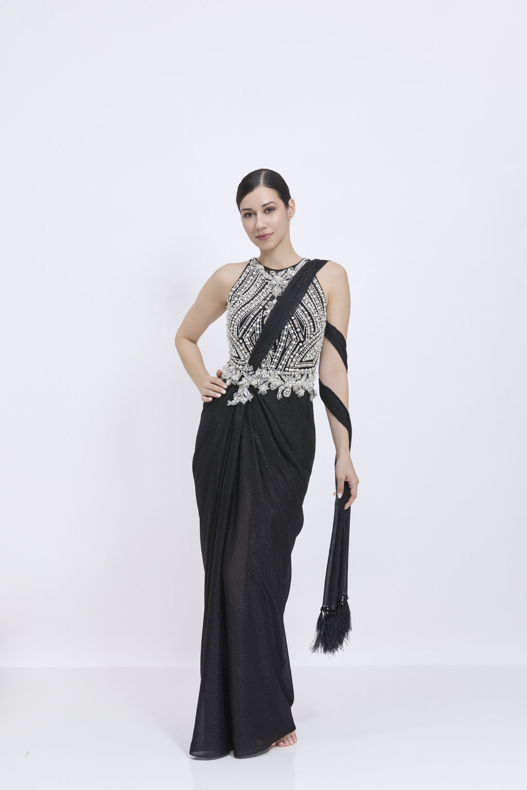 Black Sari Gown
