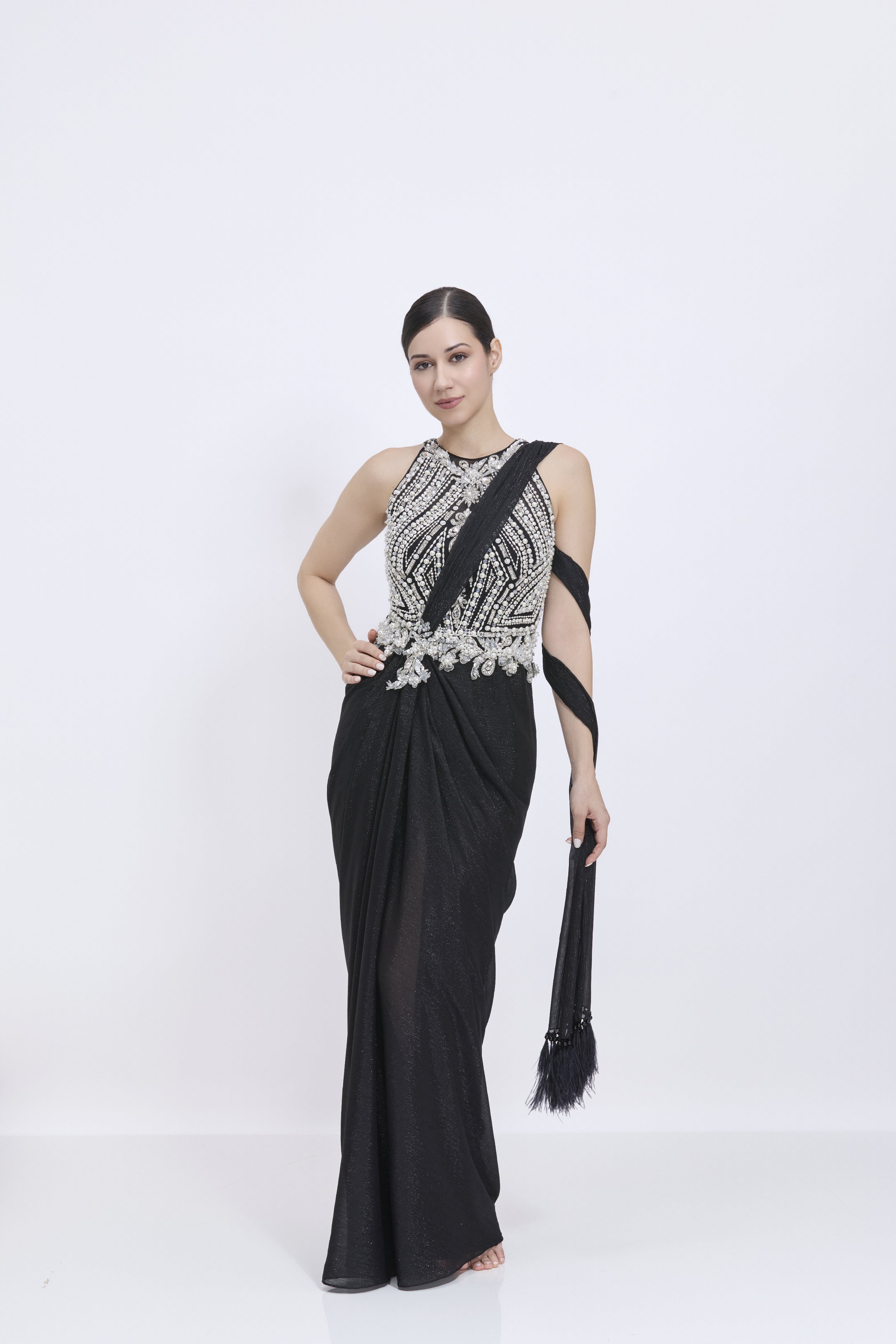 Black Sari Gown