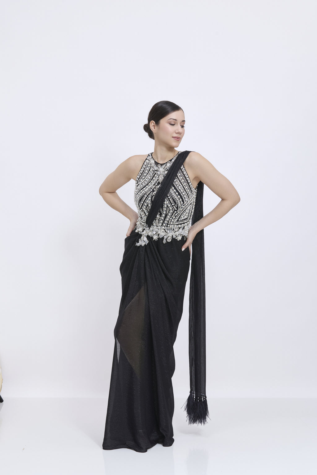 Black Sari Gown