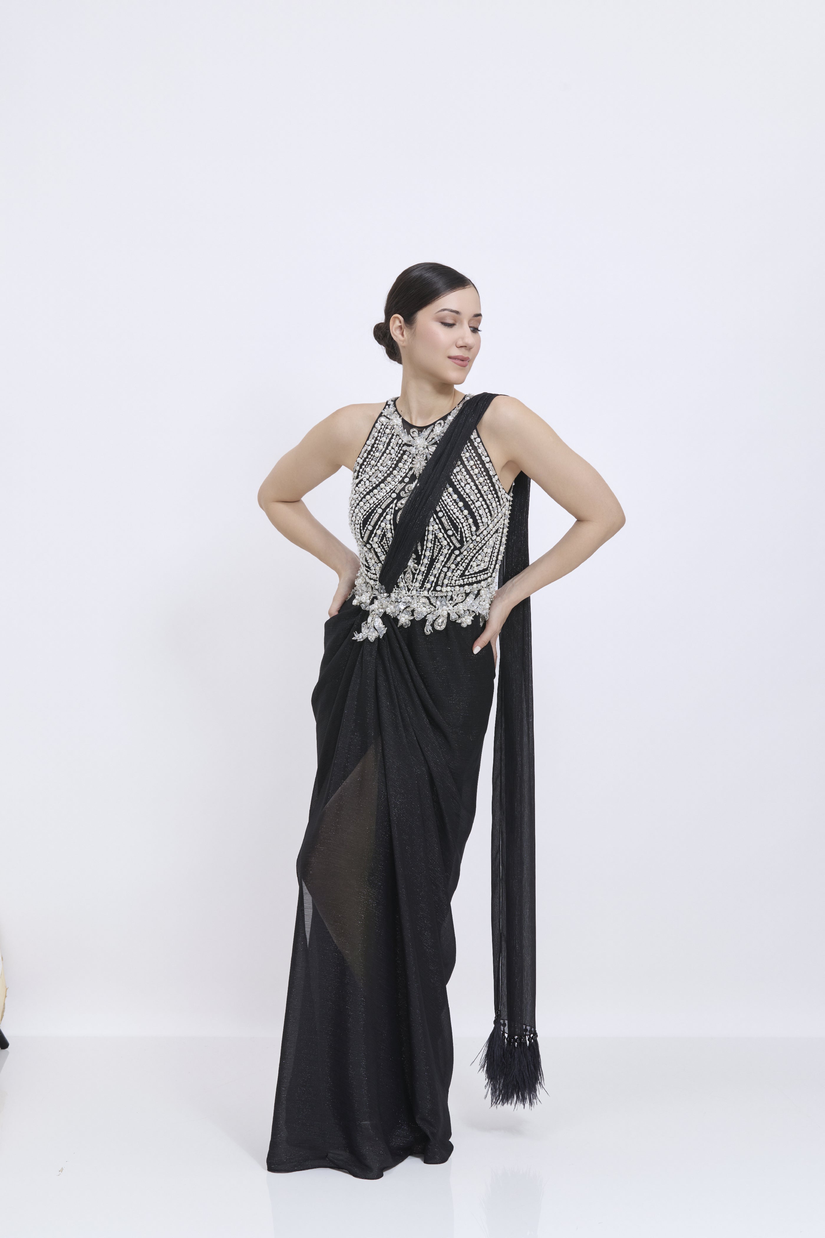 Black Sari Gown