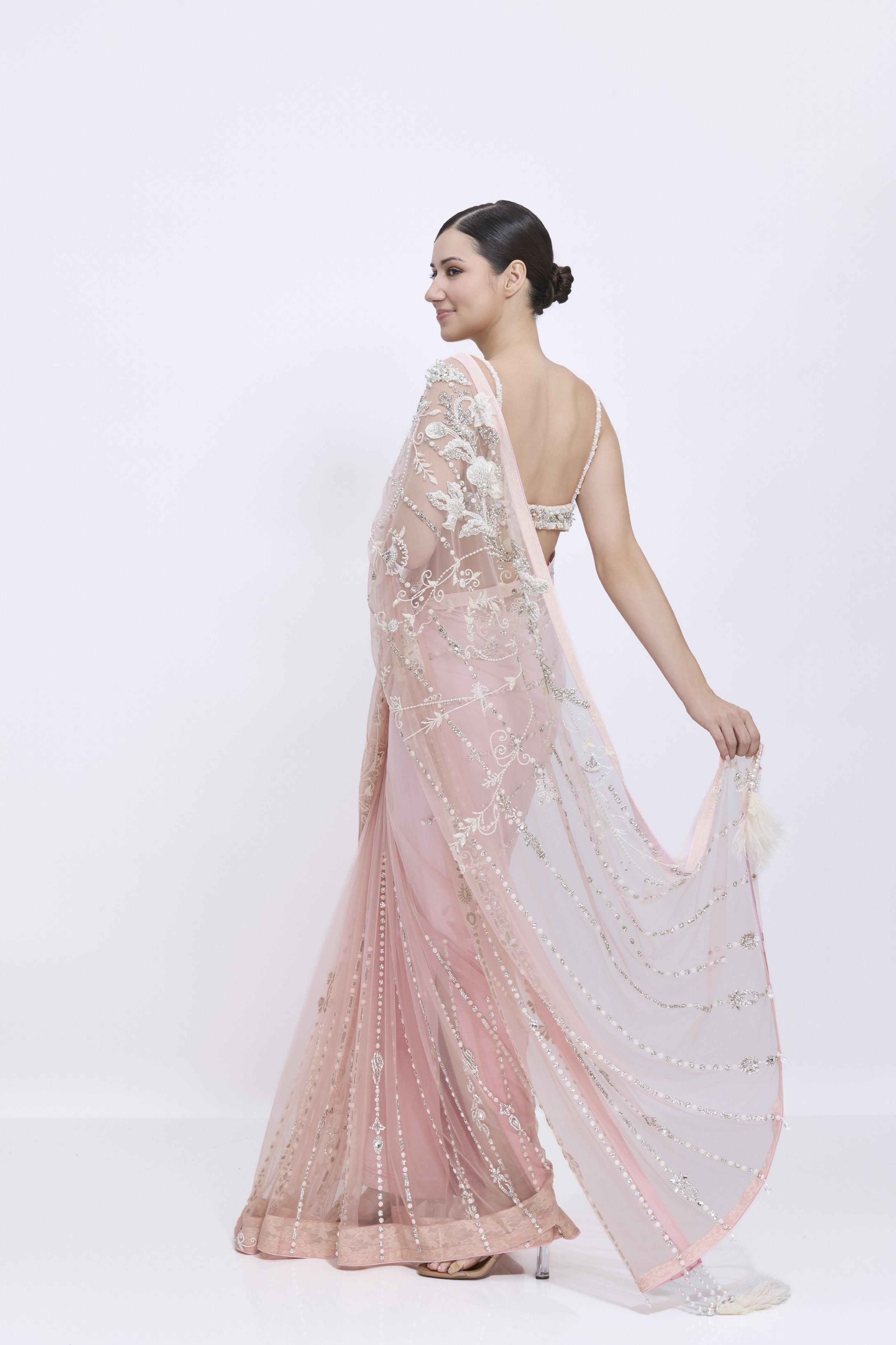 Shaded Pyaazi Pink Saree