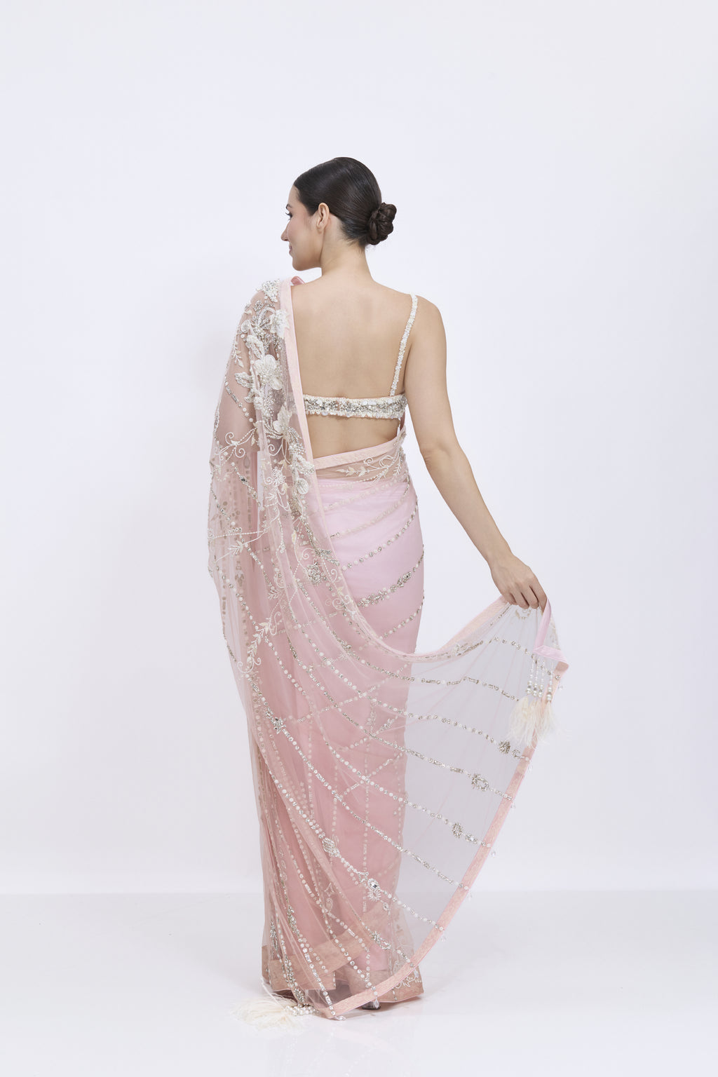 Shaded Pyaazi Pink Saree
