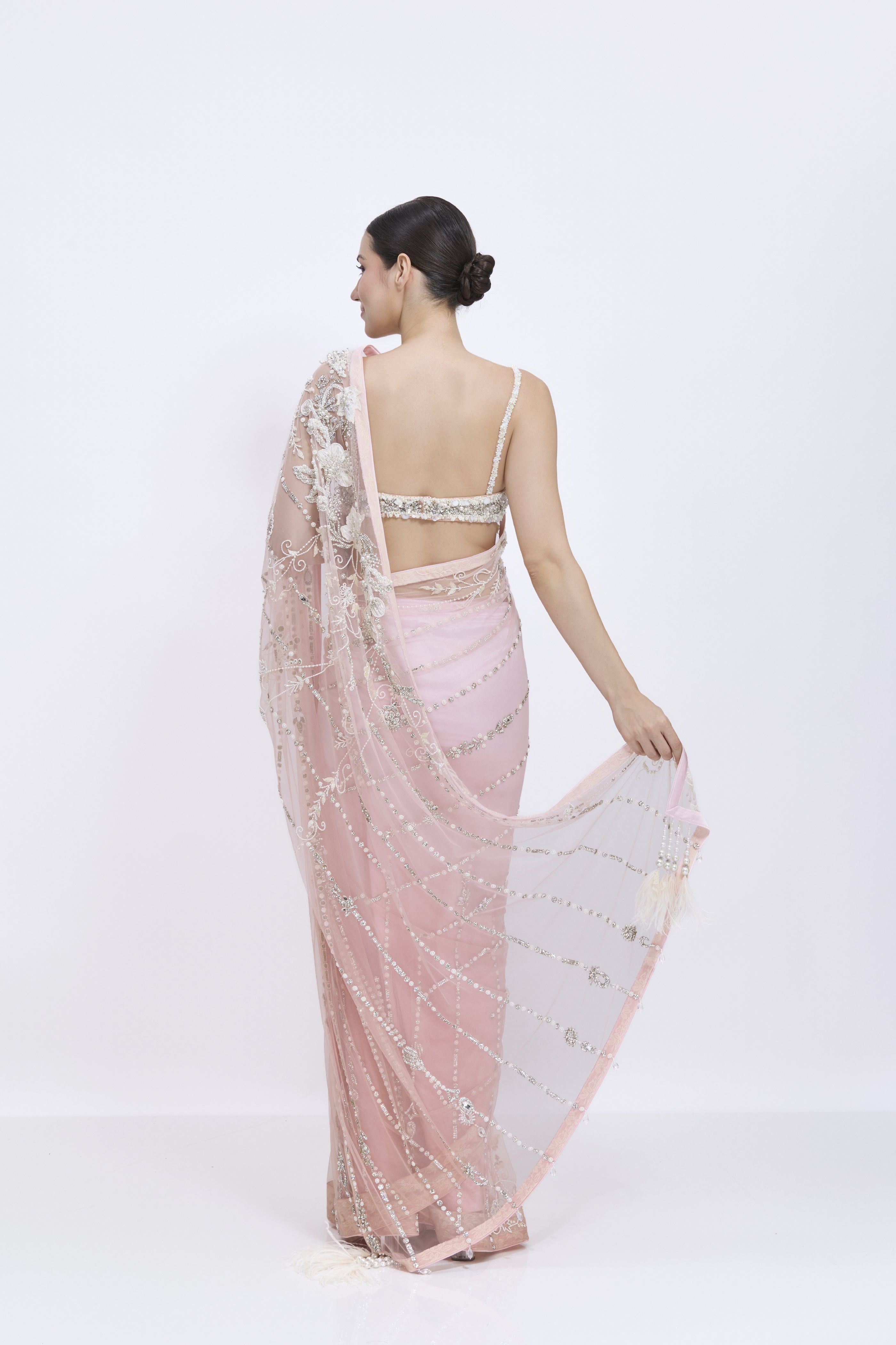 Shaded Pyaazi Pink Saree