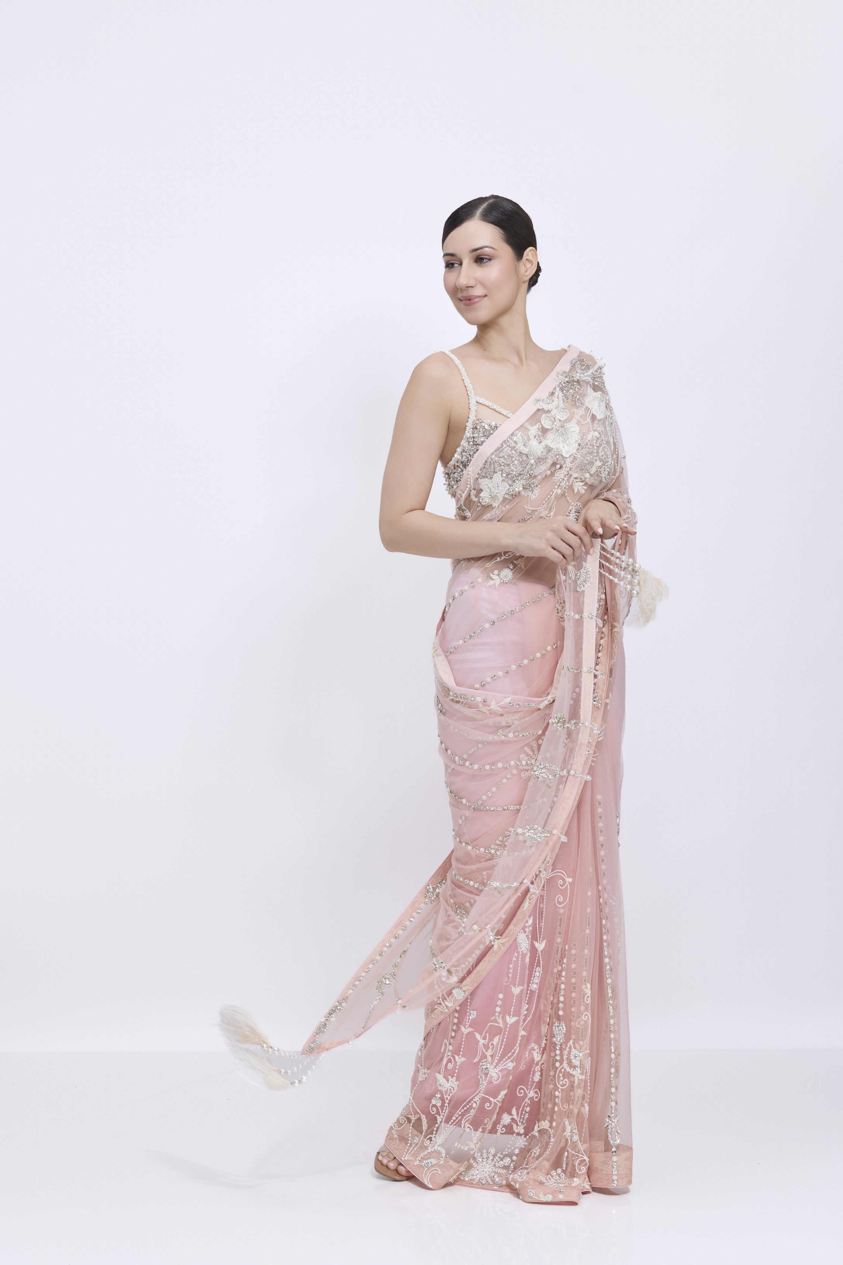 Shaded Pyaazi Pink Saree