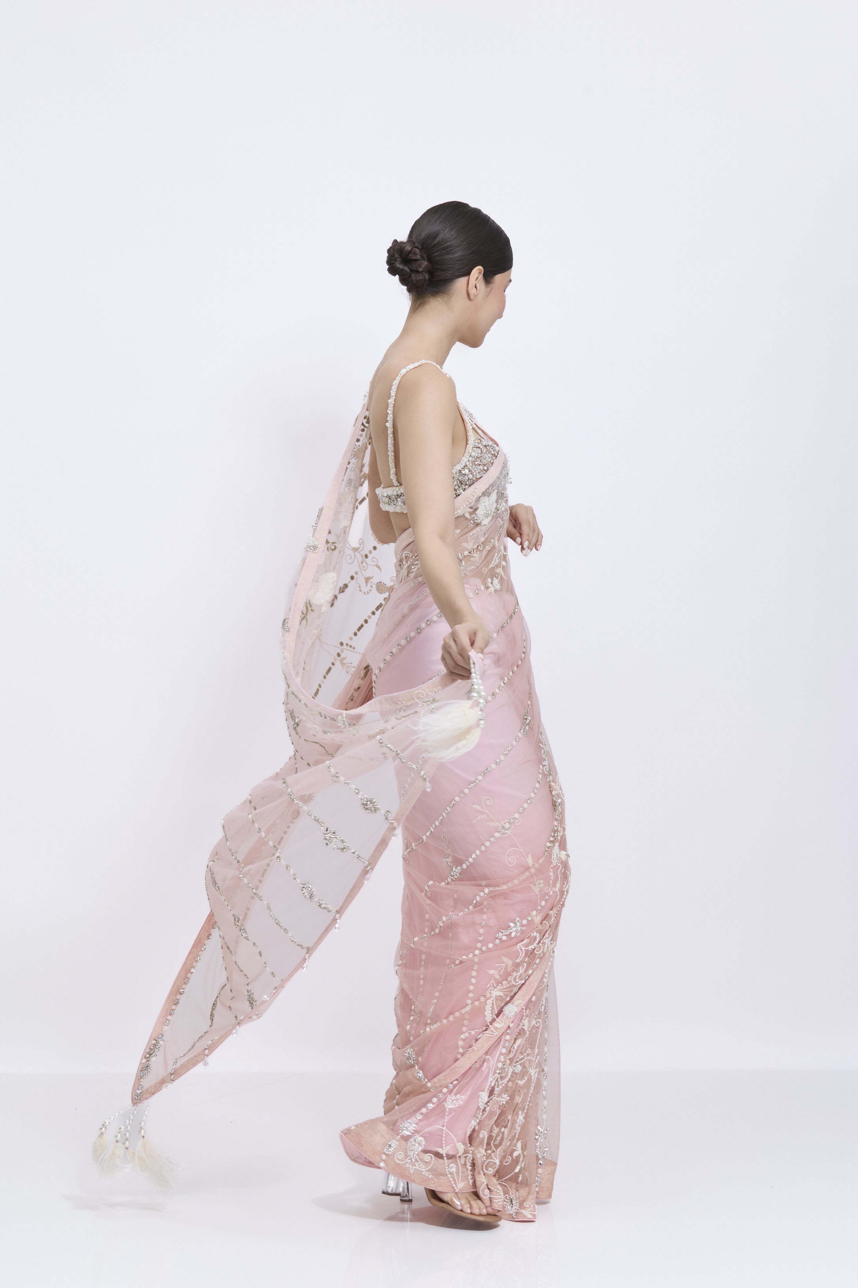 Shaded Pyaazi Pink Saree