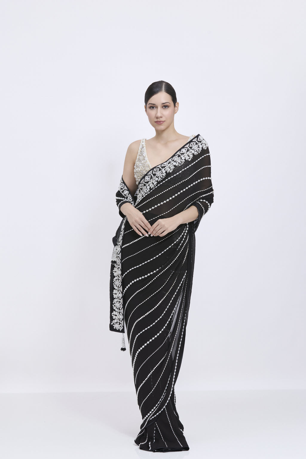 Black Draped Saree