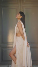 The Champagne Flute Pre-drape Saree Set